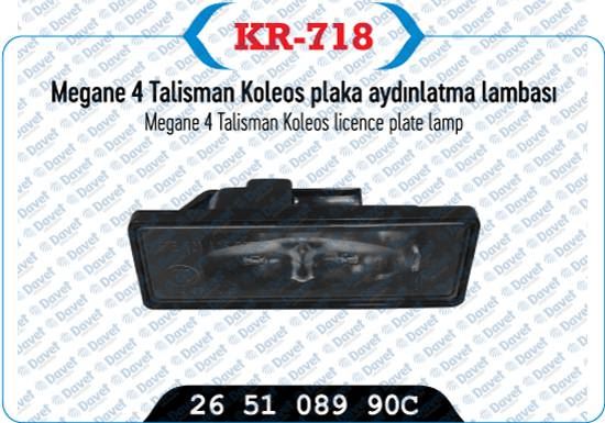 KAYA KR-718 Plaka Lambasi Megane Iv Talisman Kaleos